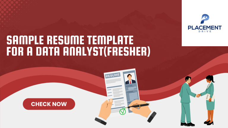 SAMPLE RESUME TEMPLATE FOR A DATA ANALYST(FRESHER)